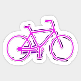 Purple Neon Bike Icon Sticker